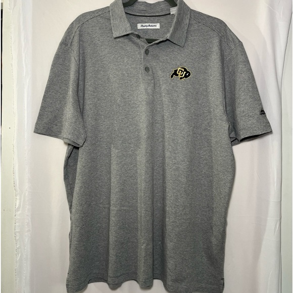 Tommy Bahama Other - Tommy Bahamas Mens XL Polo Shirt Gray 100% Cotton Colorado Buffaloes Golf Sports